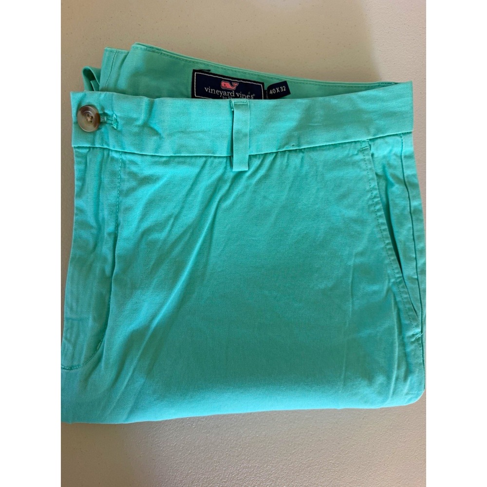 Vineyard Vines Men's 40x32 Green Twill Chino Classic Fit Straight Stretch Pants